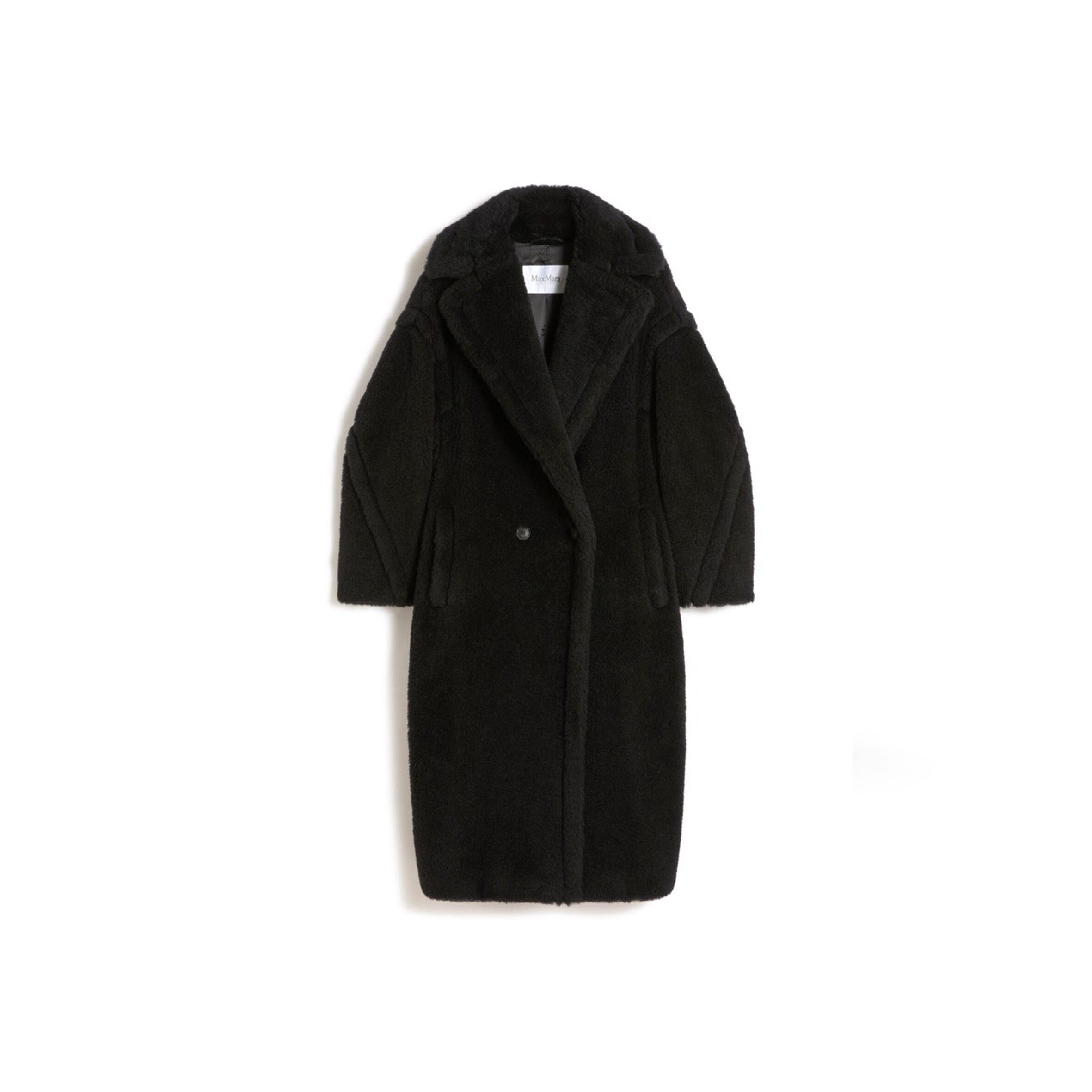 M*x M*ra teddy bear icon coat in alpaca and wool black 1016055206008